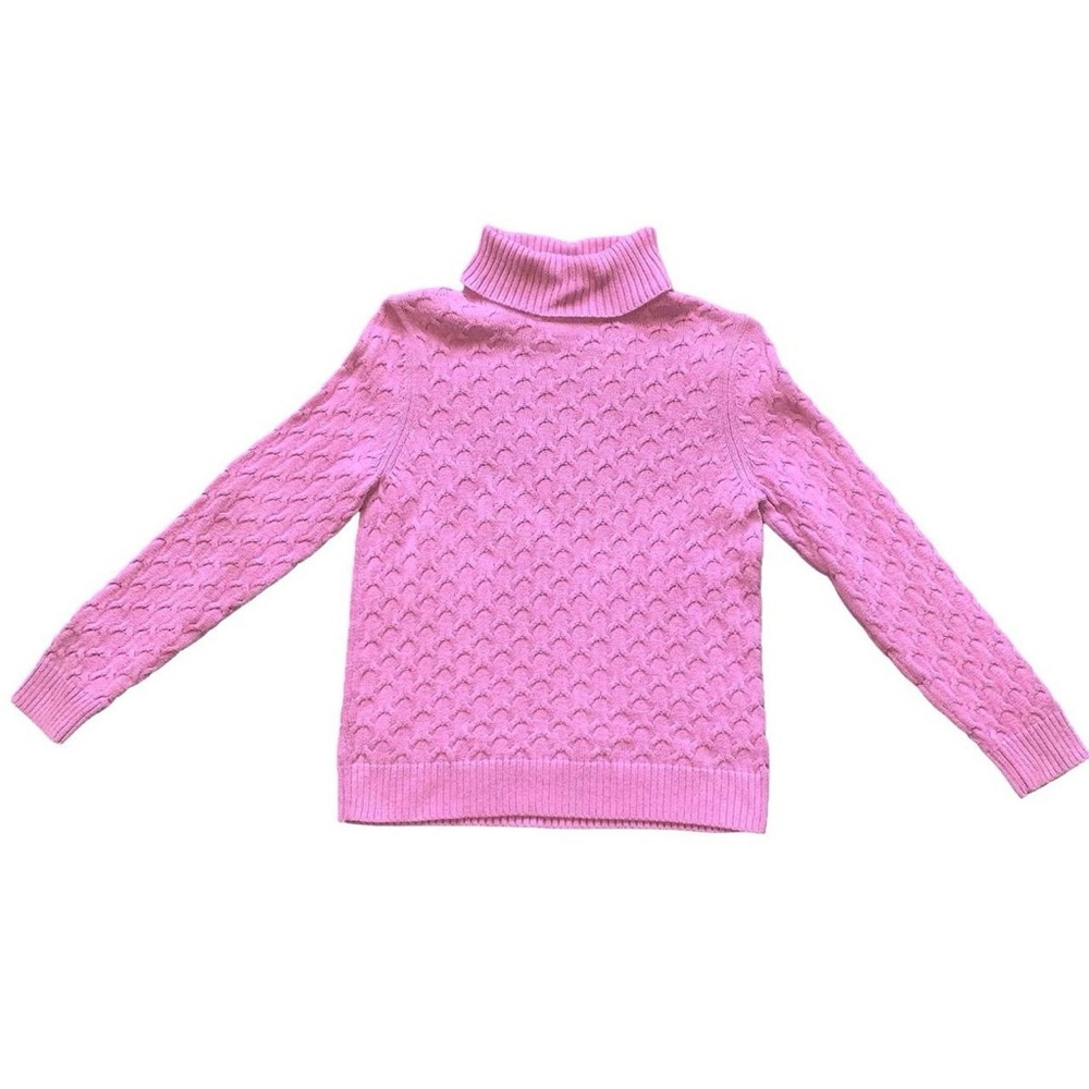 Pink Turtleneck Knit Sweater